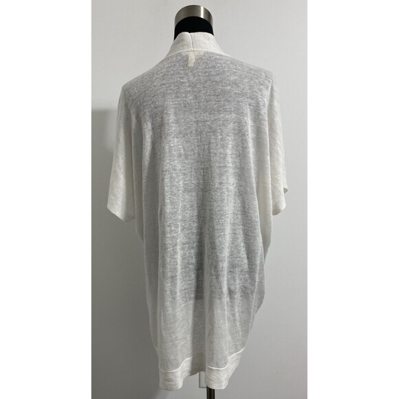 Eileen Fisher Cardigan Sweater Women's XL Cream Ivory 100% Linen Open Front - Picture 7 of 11